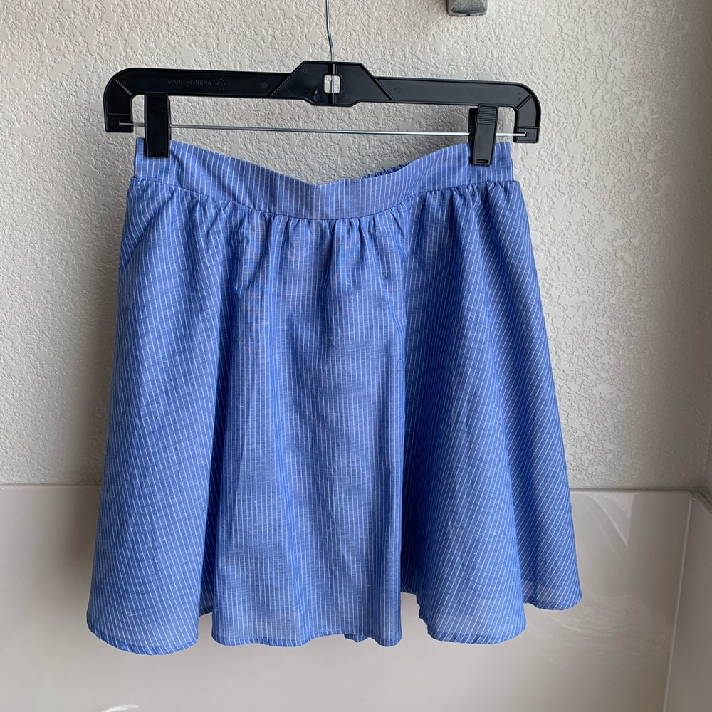 Express Blue Striped Skirt